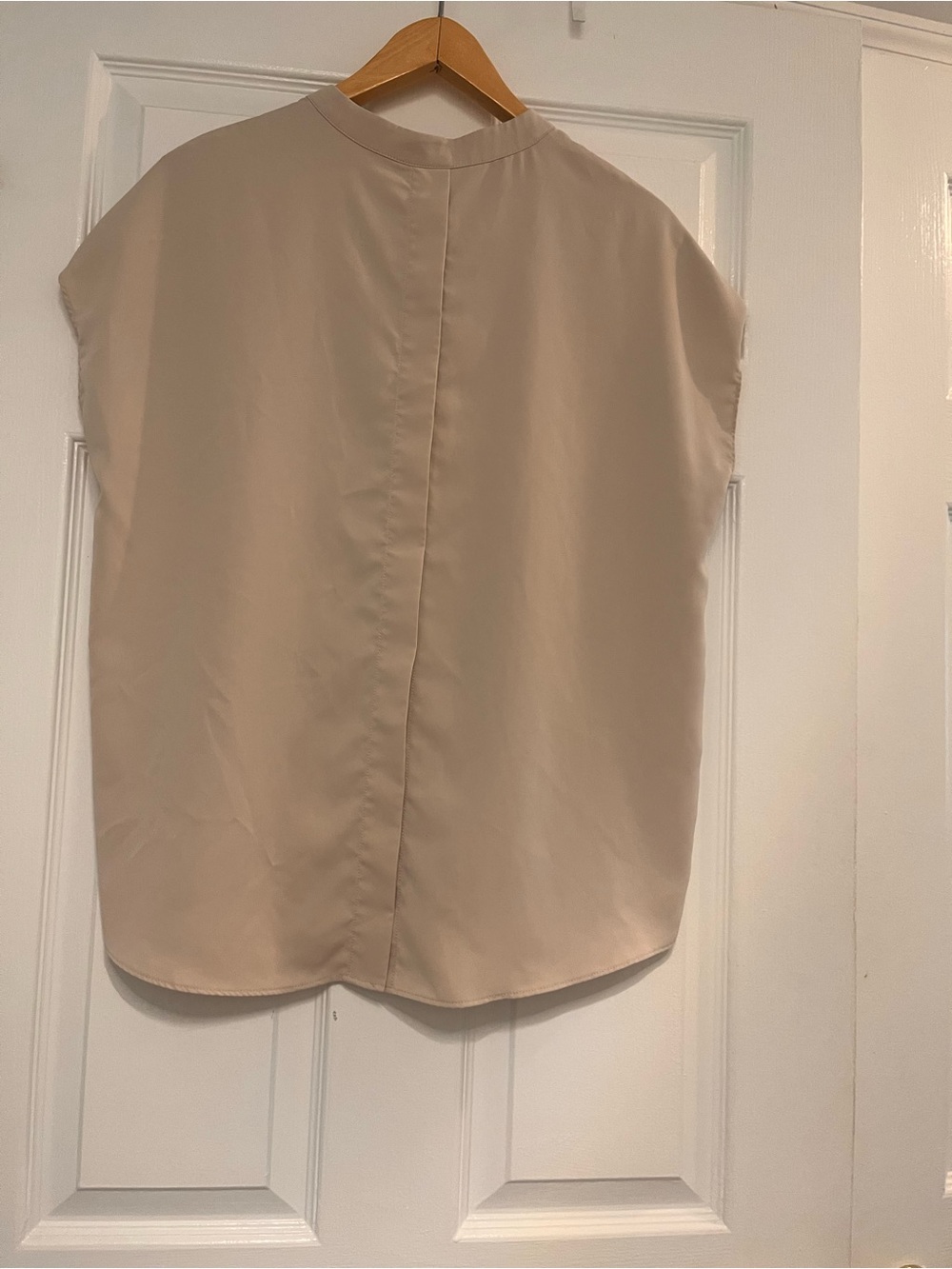 Joie Cream Cap-Sleeve Silk-like Blouse M